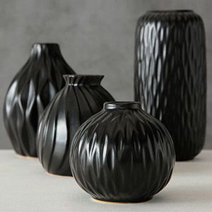 Набор керамических ваз ЗАЛИНА, чёрный, 4 шт