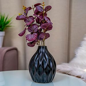 Керамическая ваза ЗАЛИНА, чёрная, 15х12 см