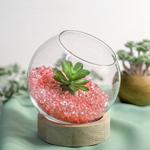 Стеклянный шар на деревянной подставке СФЕРА ТВОРЧЕСТВА, прозрачный, 17х14 см