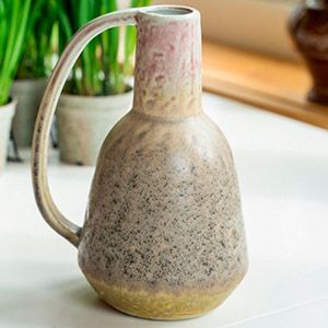 Керамическая ваза ТРОЙЯНА, бежевая, 20х11.5 см