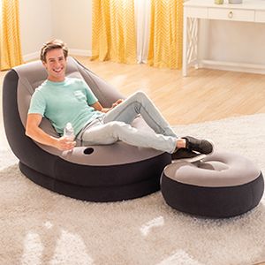 Надувное кресло Intex Ultra Lounge 99х130х76 см с пуфиком 64х28 см