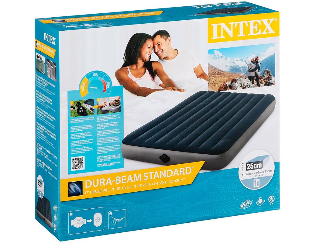 Двуспальный надувной матрас Intex Single-High Airbed (Queen .