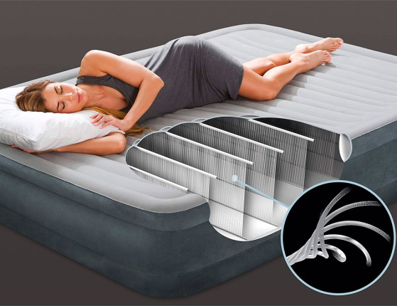 Надувная кровать Intex Comfort-Plush Mid Rise Airbed (Full), 137x191х33см, со встроенным насосом 220V