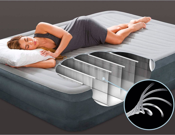 Надувная кровать Intex Comfort-Plush Mid Rise Airbed (Queen), 152x203х33см, со встроенным насосом 220V