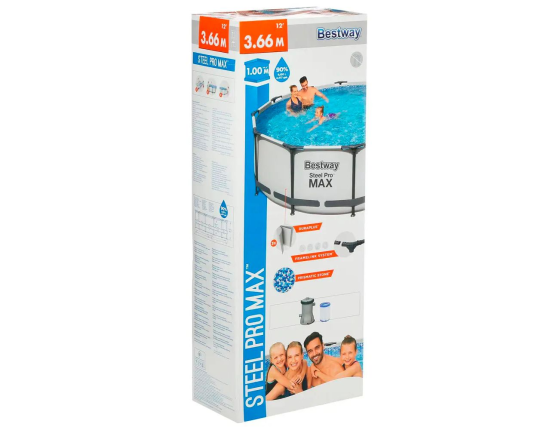 Каркасный бассейн Bestway Steel Pro Frame Pool, 366х100 см + фильтр-насос