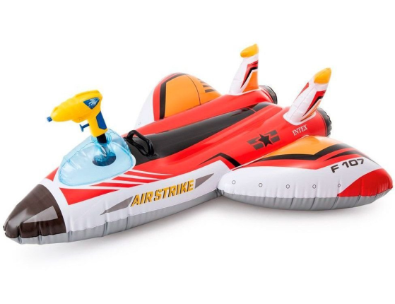 Надувная игрушка Самолет с водяным пистолетом INTEX красный, 117х117 см, от 3 лет