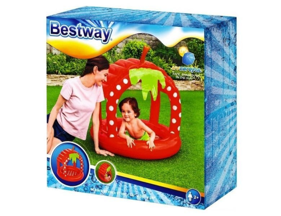 Детский надувной бассейн Ягодка с навесом, 91x91x91см, от 2 лет, BestWay