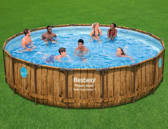 Каркасный бассейн Power Steel Swim Vista Series II + фильтр-насос + аксессуары, 549x122 см, BestWay