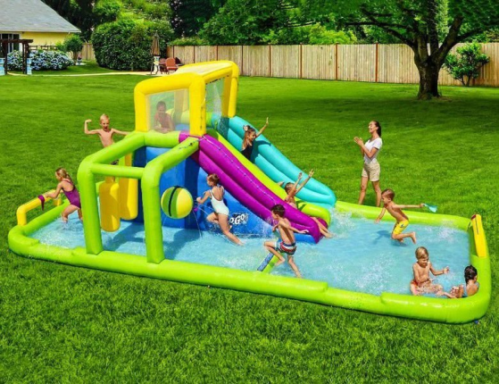 Надувной аквапарк Splash Course с двойной горкой и полосой препятствий, 710x310x265 см, BestWay