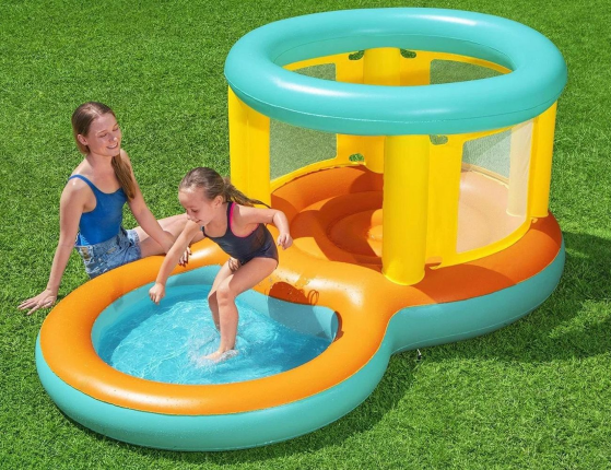 Надувной игровой бассейн с батутом Jumptopia, 239x142x102 см, от 3 до 6 лет, BestWay
