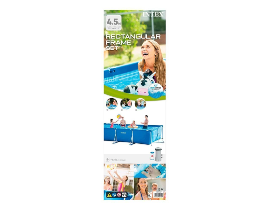 Бассейн каркасный Intex Rectangular Frame Pool, 450х220х84см+фильтр-насос