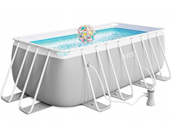 Каркасный бассейн Intex Rectangular Prism Frame Pool, 400х200х122 см + фильтр-насос + лестница
