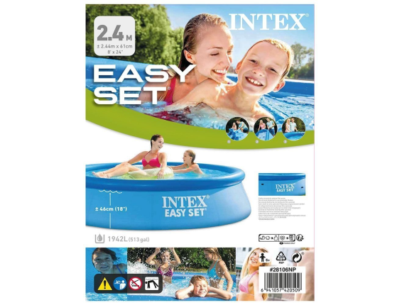 Надувной бассейн INTEX  Easy Set Pool, 244х61 см