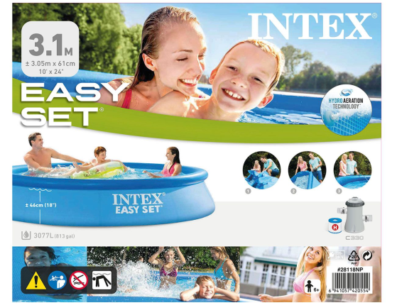 Надувной бассейн INTEX Easy Set Pool, 305х61 см + фильтр-насос