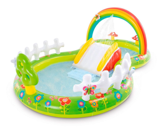 Надувной игровой центр Intex Мой сад с горкой и надувными игрушками 290х180х104 см, от 2 лет
