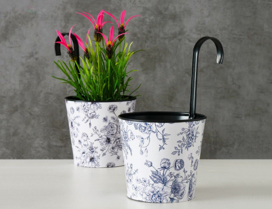 Подвесное кашпо для балкона SUMMER BOUQUETS, цинк, 24 см