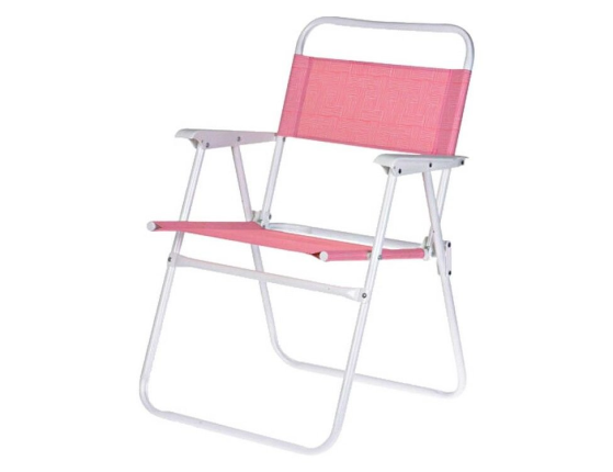 Складное пляжное кресло LUX COMFORT, полиэстер 600D, металл, розовое, 50х54х79 см