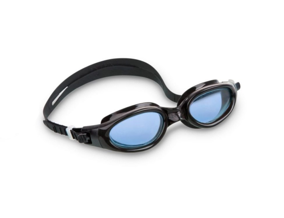 Очки для плавания Comfortable Goggles черные с голубым, от 14 лет
