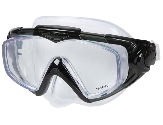 Маска для плавания Silicone Aqua Pro Mask черная, от 14 лет