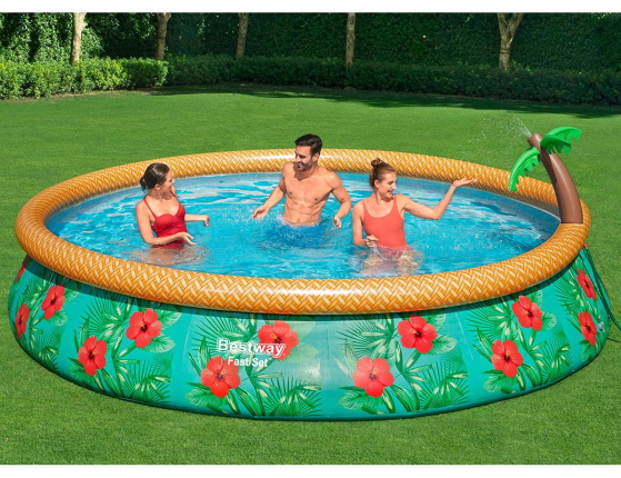 Бассейн BestWay Fast Set Paradise Palms Pool, 457 х 84 см + фильтр-насос