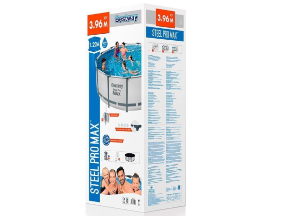 Бассейн каркасный Bestway Steel Pro Мах, 396 х 122 см + фильтр-насос + аксессуары
