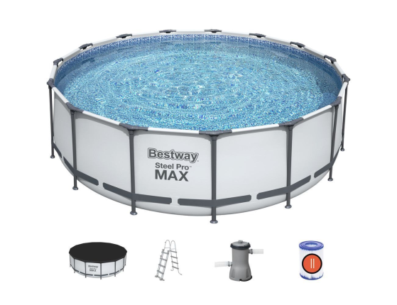 Бассейн каркасный Bestway Steel Pro Мах, 457 х 122 см + фильтр-насос + аксессуары