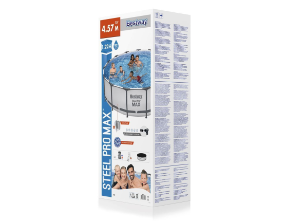 Бассейн каркасный Bestway Steel Pro Мах, 457 х 122 см + фильтр-насос + аксессуары