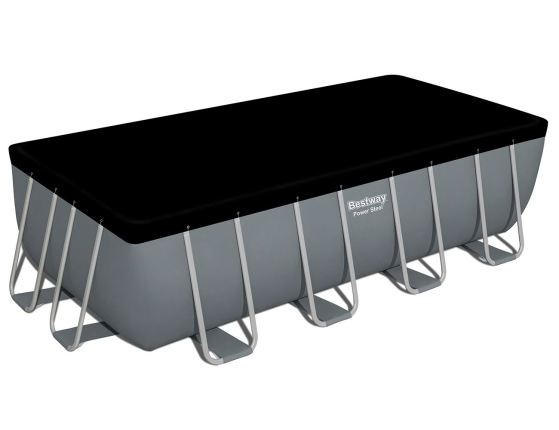 Каркасный прямоугольный бассейн BestWay Power Steel, 488х244х122 см + песочный фильтр-насос + аксессуары