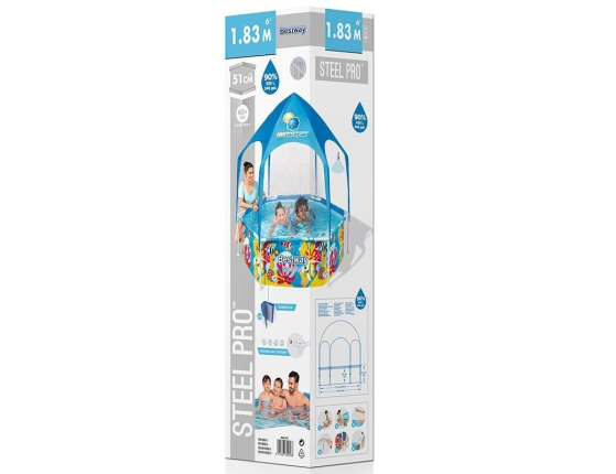 Каркасный бассейн с навесом SPLASH-IN-SHADE PLAY POOL, 183х51см, BestWay