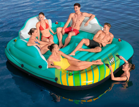 Надувной плот-остров Sunny Lounge для отдыха на воде, 291х265х83 см, BestWay