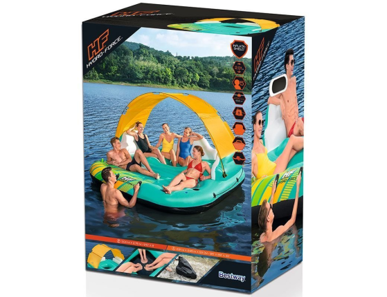 Надувной плот-остров Sunny Lounge для отдыха на воде, 291х265х83 см, BestWay