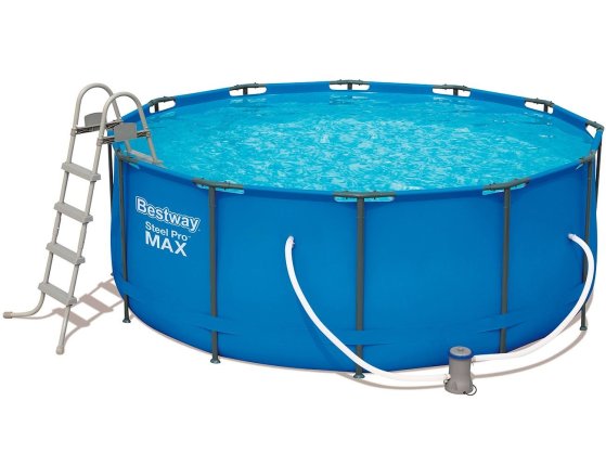 Бассейн каркасный Bestway Steel Pro Мах синий, 366 х 133 см + фильтр-насос + лестница