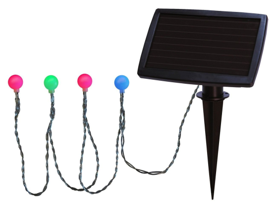 Садовая гирлянда FAYRI CHERRY, солнечная батарея, 20 разноцветных LED-огней, 4.75+2 м, прозрачный провод
