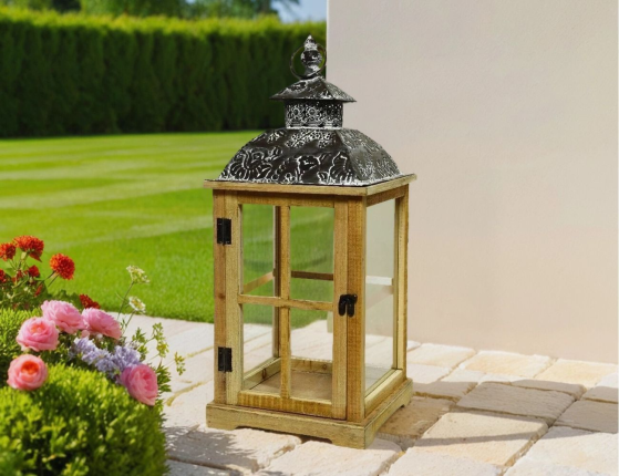 Подсвечник-фонарь АУДЭТАЙН, деревянный, 54 см