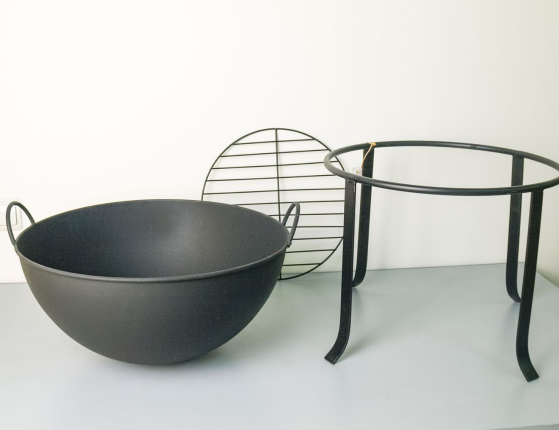 Чаша для костра КОЛОНЬИ, металл, чёрная, 55х43 см