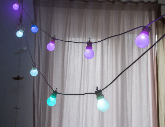 Гирлянда из лампочек CREAMY PAINTS, 20 разноцветных RGB LED-огней, 9.5+5 м, белый провод, ПДУ, таймер, контроллер, коннектор, уличная, Kaemingk