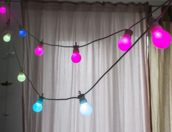 Гирлянда из лампочек CREAMY PAINTS, 20 разноцветных RGB LED-огней, 9.5+5 м, белый провод, ПДУ, таймер, контроллер, коннектор, уличная, Kaemingk