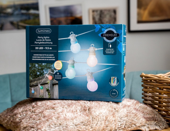 Гирлянда из лампочек CREAMY PAINTS, 20 разноцветных RGB LED-огней, 9.5+5 м, белый провод, ПДУ, таймер, контроллер, коннектор, уличная, Kaemingk