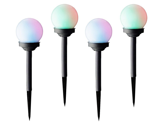 Садовые светильники Solar МОЛОЧНАЯ РАДУГА на солнечной батарее, RGB LED-огни, 27 см, набор - 4 шт.