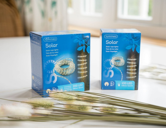 Светодиодный Дюралайт Solar на солнечной батарее, 100 тёплых белых LED-огней, 5+3 м, контроллер