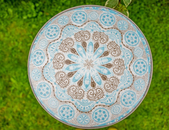 Садовый кофейный столик с мозаикой TURKISH РОМАНТИКА, складной, металл, керамика, 67х36 см
