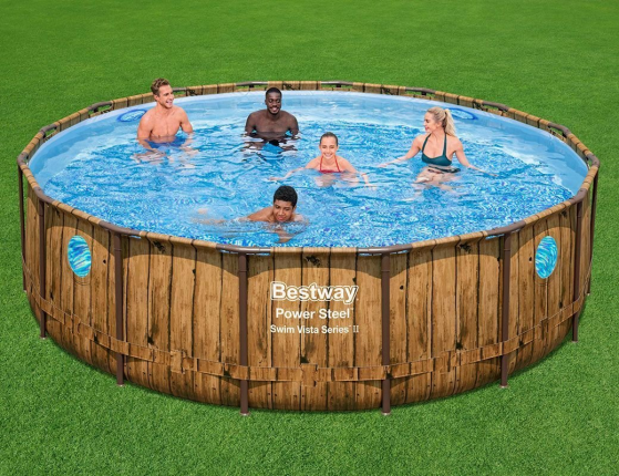 Каркасный бассейн Power Steel Swim Vista Series II, 488х122см + фильтр-насос + аксессуары, BestWay