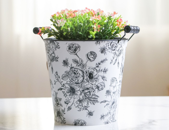 Металлическое кашпо-ведёрко SUMMER BOUQUETS, 22 см