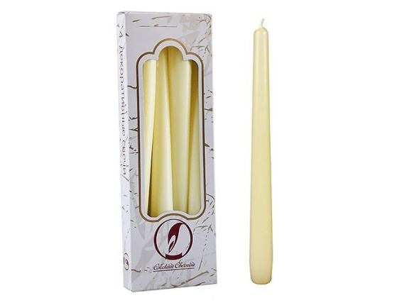 Свечи античные, слоновая кость, 2.3х25 см (упаковка 4 шт.)