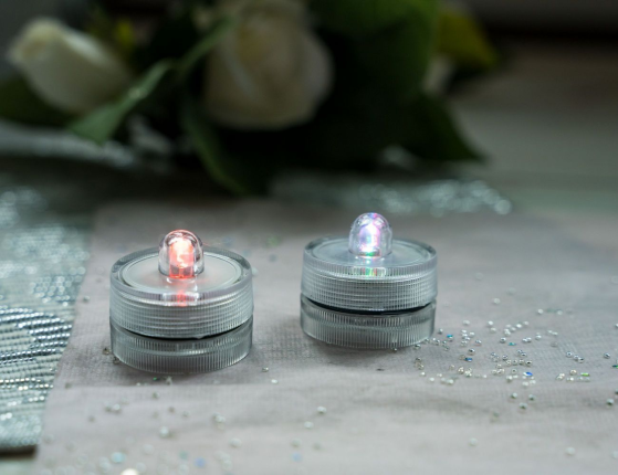 Набор плавающих свечей РАДУГА НА ВОДЕ, RGB LED-огни, 3х2.5 см, батарейки, 2 шт.