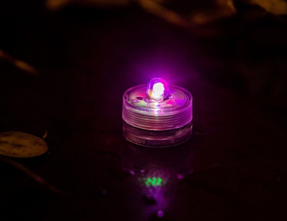 Набор плавающих свечей РАДУГА НА ВОДЕ, RGB LED-огни, 3х2.5 см, батарейки, 2 шт.