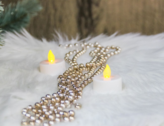 Набор чайных свечей PAULO (2 шт.), белые, LED-огни мерцающие, 3.8х3.8 см