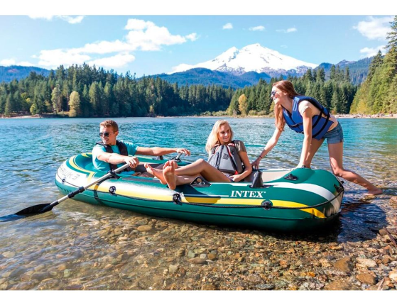 Надувная лодка Intex трехместная Seahawk-300 (Set), 295х137x43 см