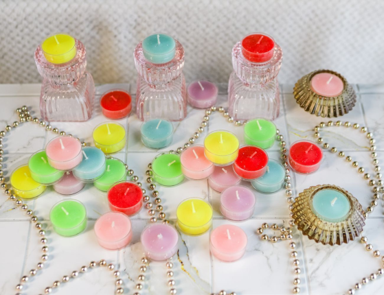 Ароматические чайные свечи ЛЕТНЯЯ ПАЛИТРА, разноцветные, 3.8х1.9 см (упаковка 30 шт.)