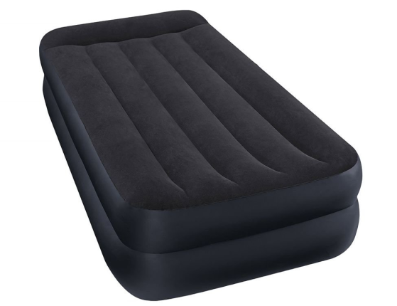 Надувная кровать Intex Pillow Rest Raised Bed (Twin), 99х191х42 см, с подголовником и встроенным насосом 220V